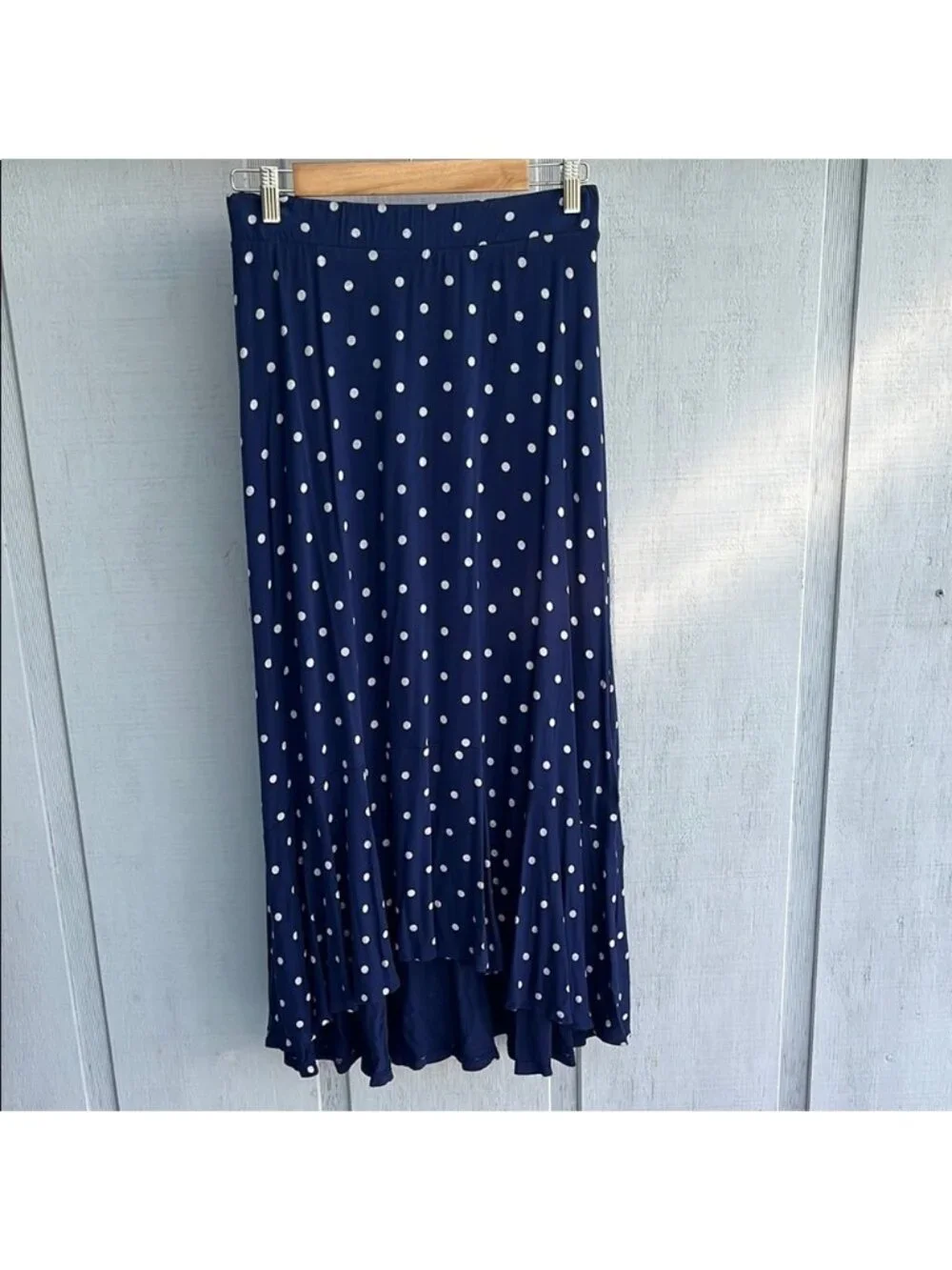 Talbots Blue and White A-Line Maxi Skirt